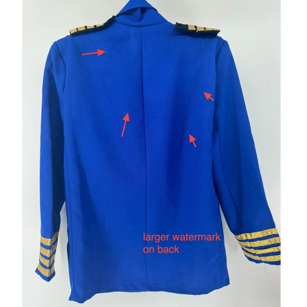 Disney Cruise Line Captain Jacket Kids L 10-12 Blue Halloween Costume Mickey